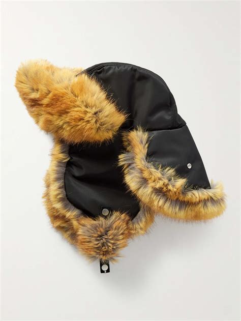 BURBERRY Faux Fur Trapper Cap for Men 